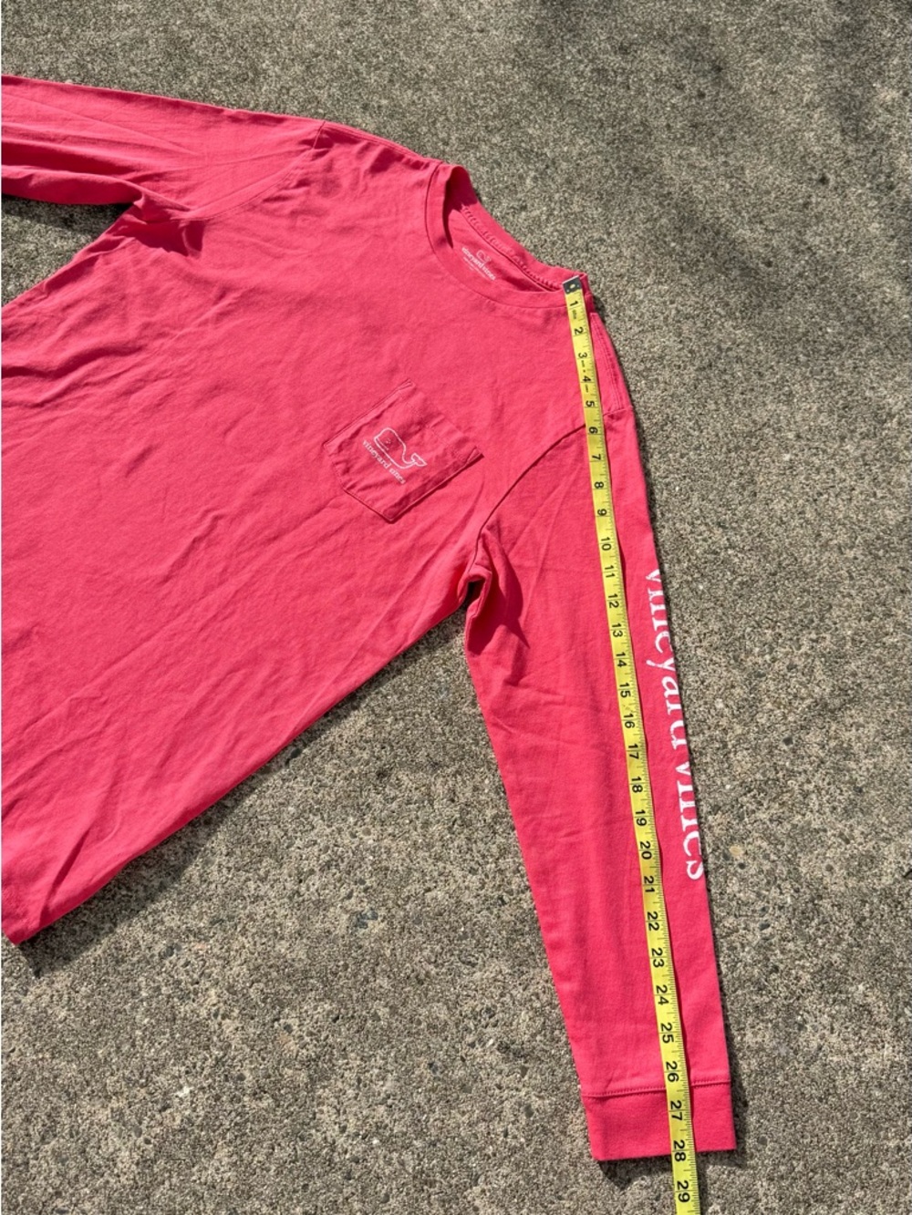 Vineyard Vines Coral Whale Long Sleeve Pocket Tee XL - Picture 9 of 12